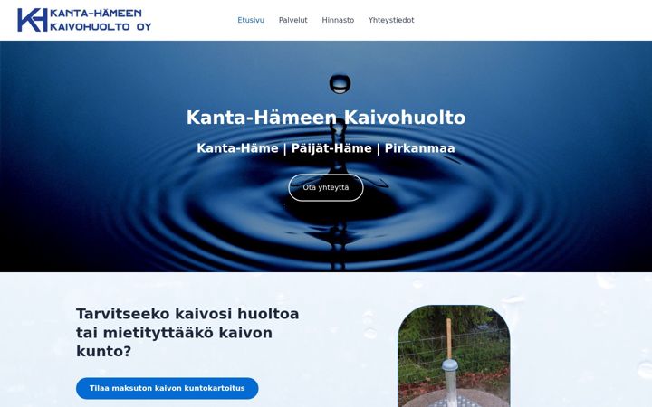 Snimka zaslona za khkaivohuolto.fi