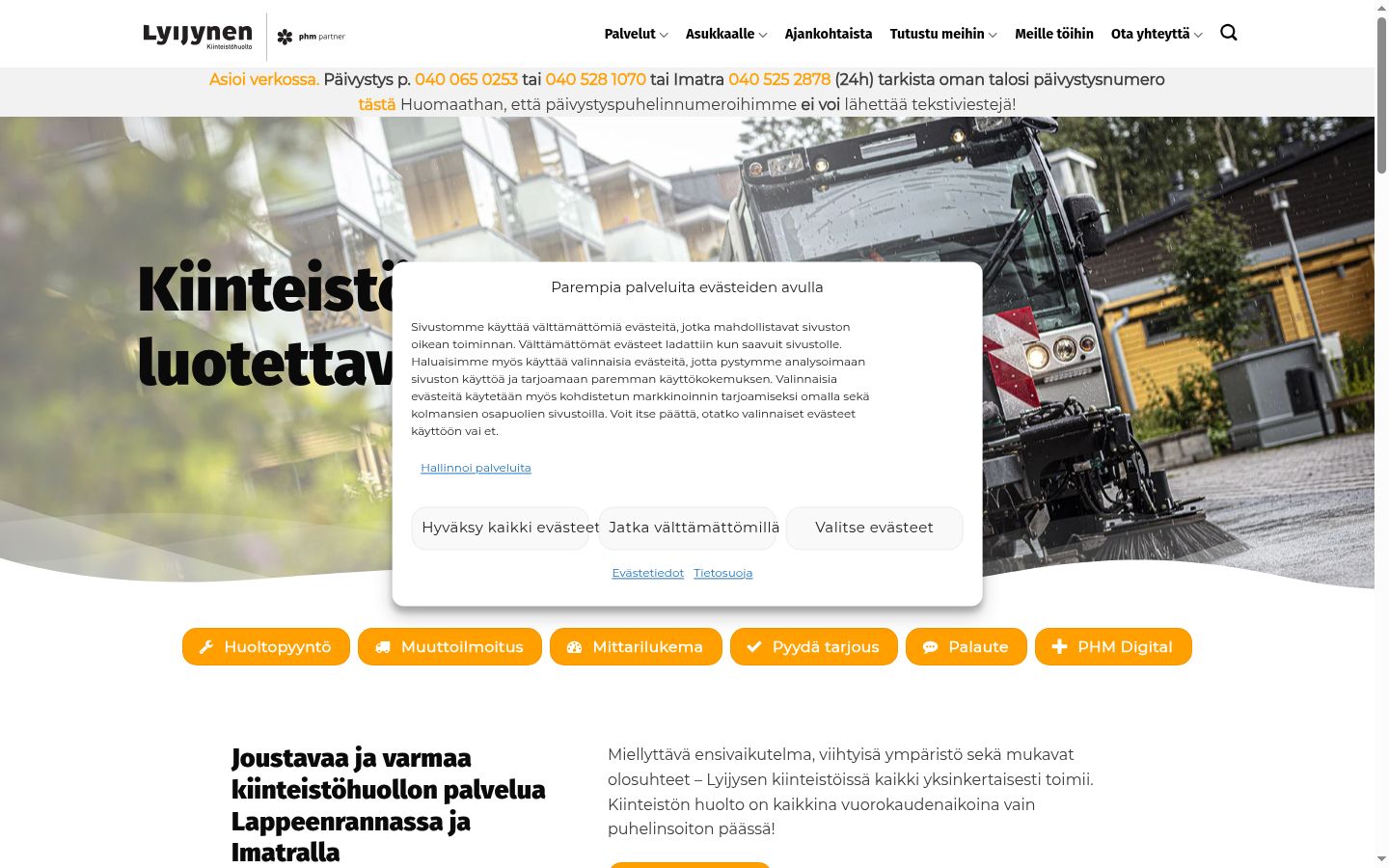 Skærmbillede af samtykkebanneret, som det blev vist før nogen interaktion