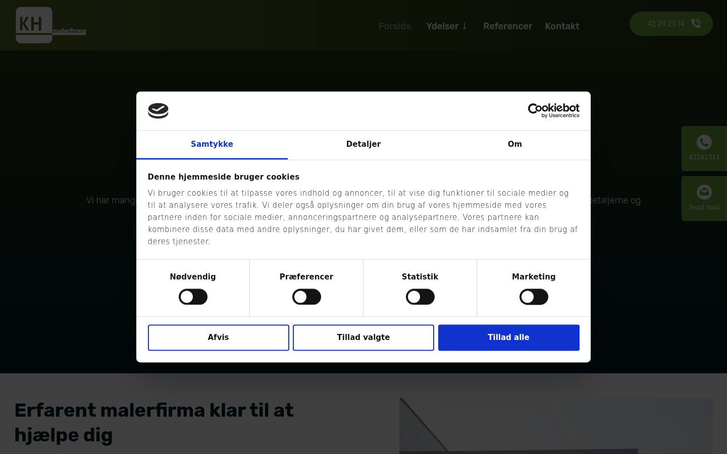 Screenshot del banner di consenso mostrato prima di qualsiasi interazione