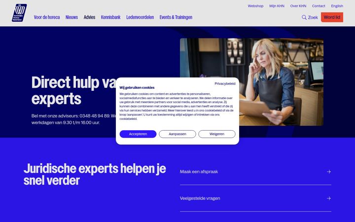 Screenshot of khnadvocatenenjuristen.nl
