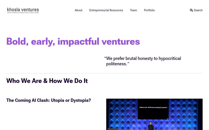 Screenshot of khoslaventures.com