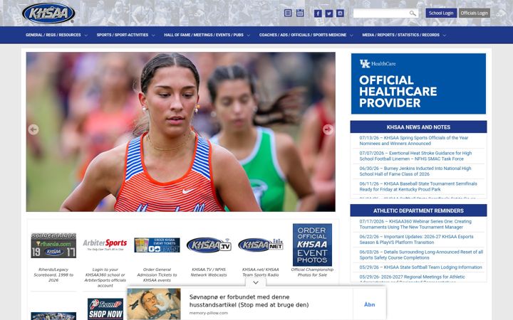Screenshot of khsaa.org