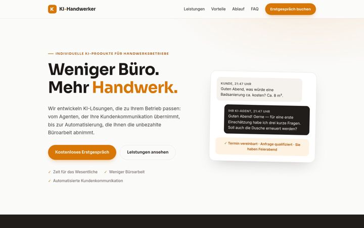 Screenshot of ki-handwerker.de