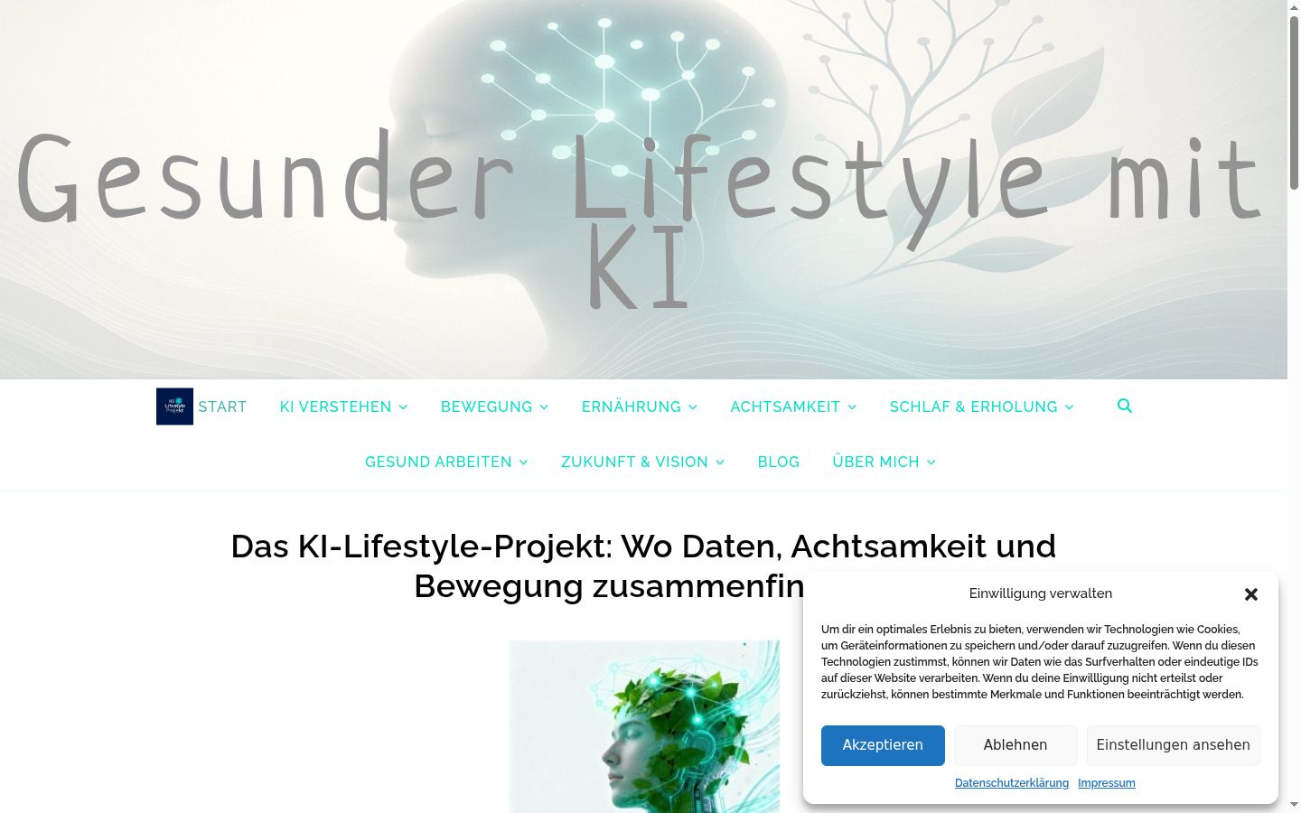 Screenshot of the consent banner shown before any interaction