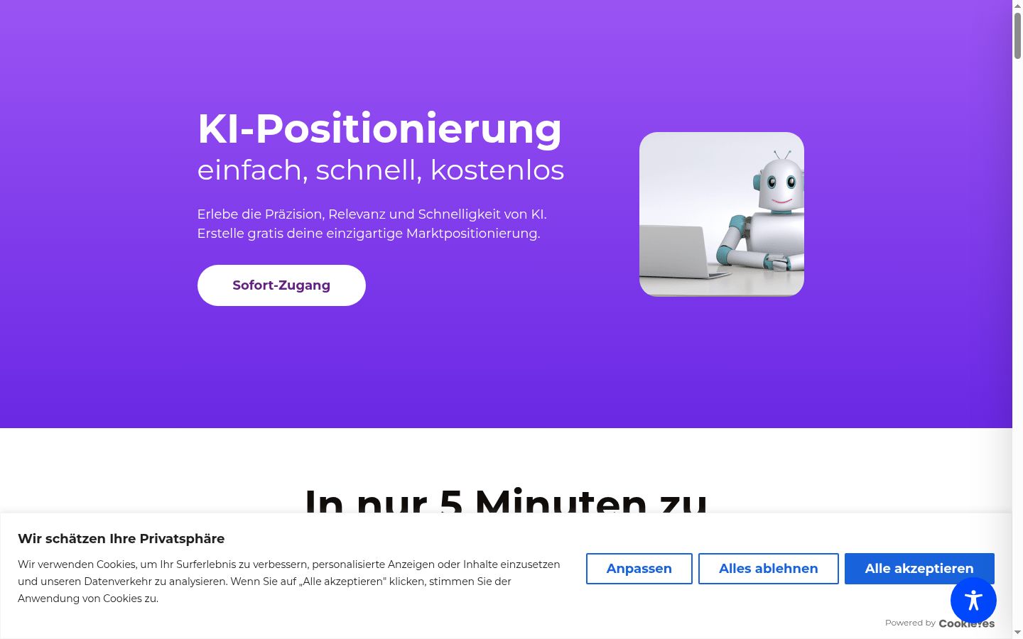 Screenshot tal-banner tal-kunsens muri qabel kwalunkwe interazzjoni