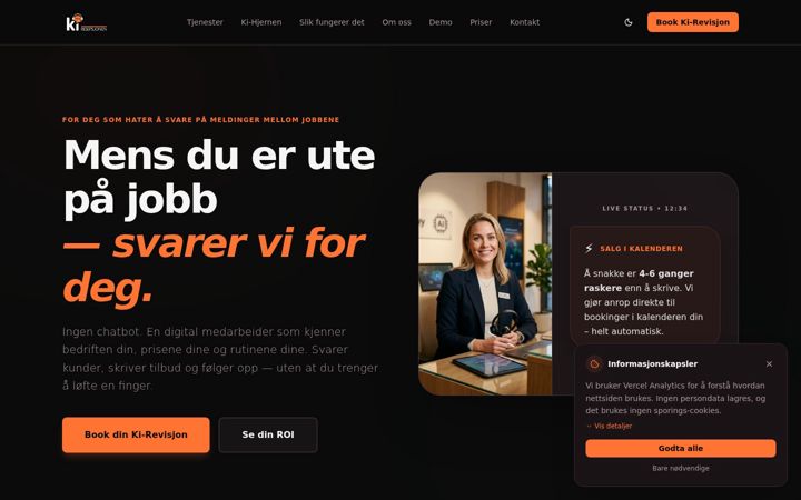 Screenshot of ki-resepsjonen.no