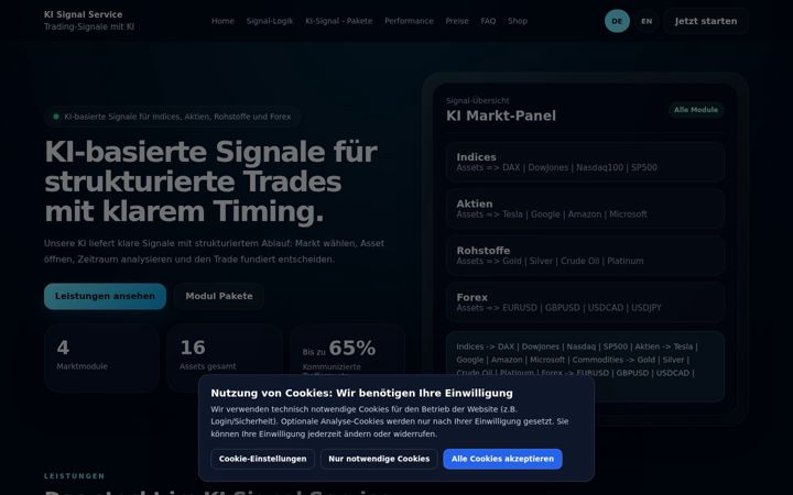 Screenshot of ki-signalservice.de
