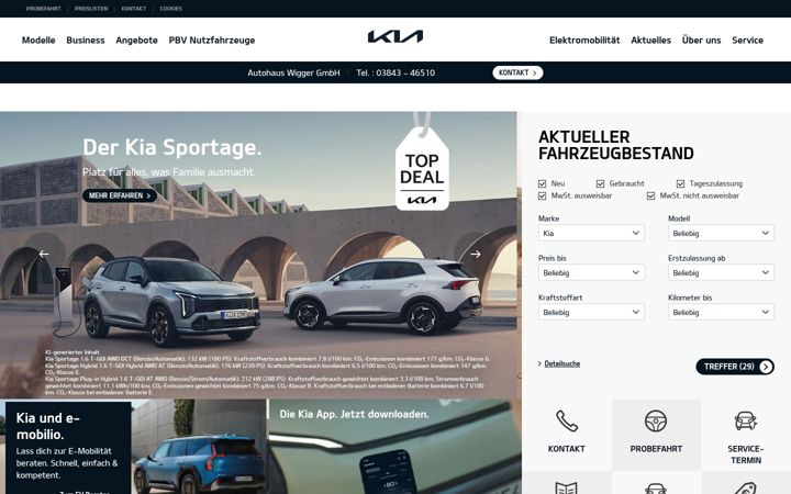 Screenshot of kia-wigger-guestrow.de