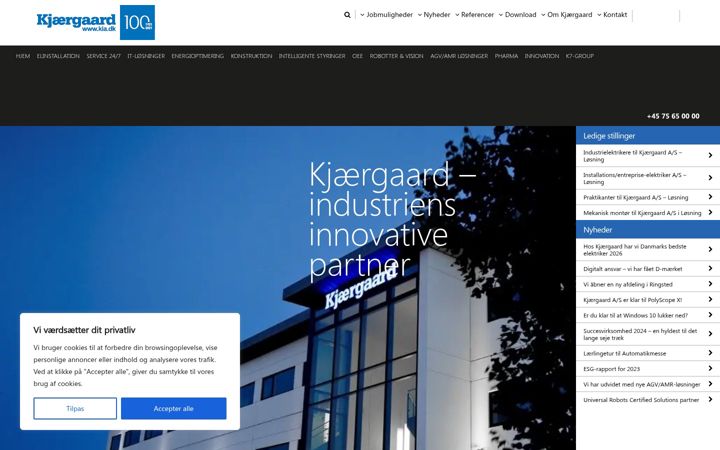 Screenshot of kia.dk