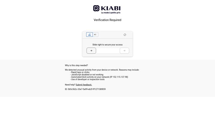 Skärmbild av kiabi.pt
