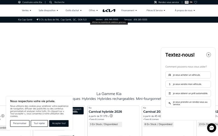 Screenshot of kiacapsante.com