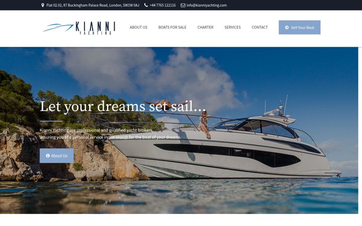 Screenshot of kianniyachting.com
