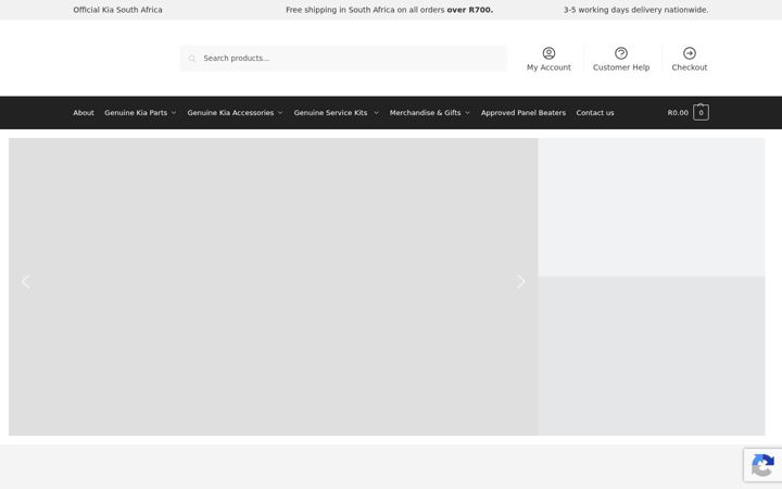 Screenshot of kiaparts.co.za