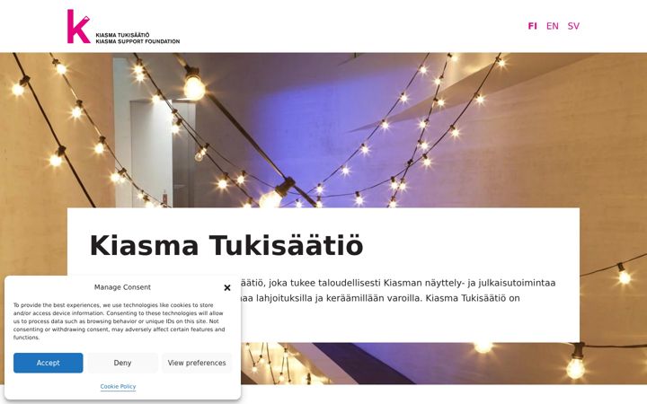 Screenshot of kiasmatukisaatio.fi