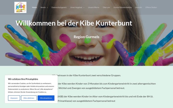 Screenshot of kibe-kunterbunt.ch