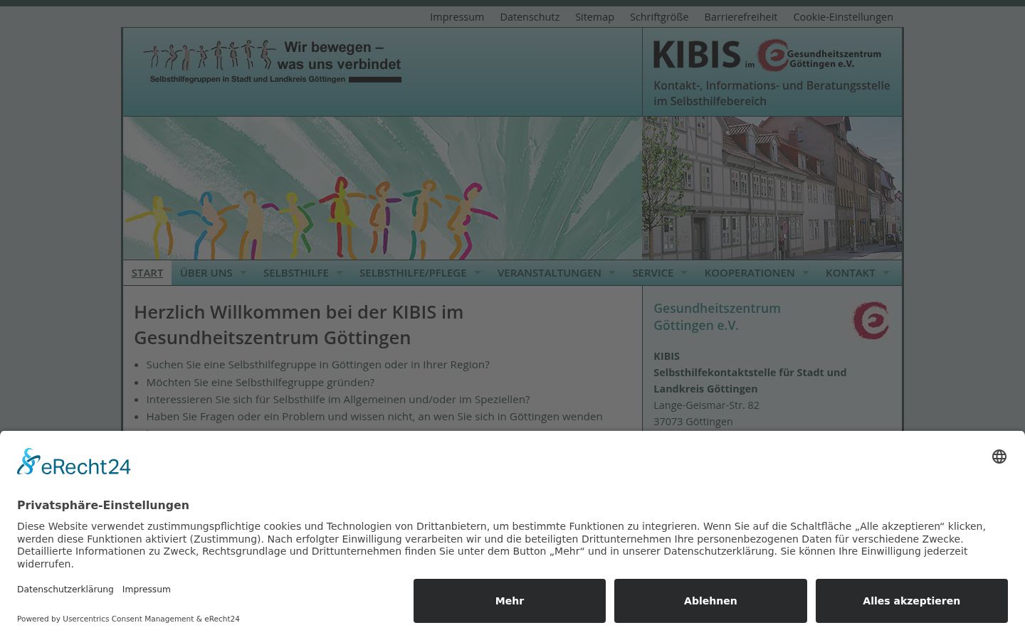 Screenshot of the consent banner shown before any interaction