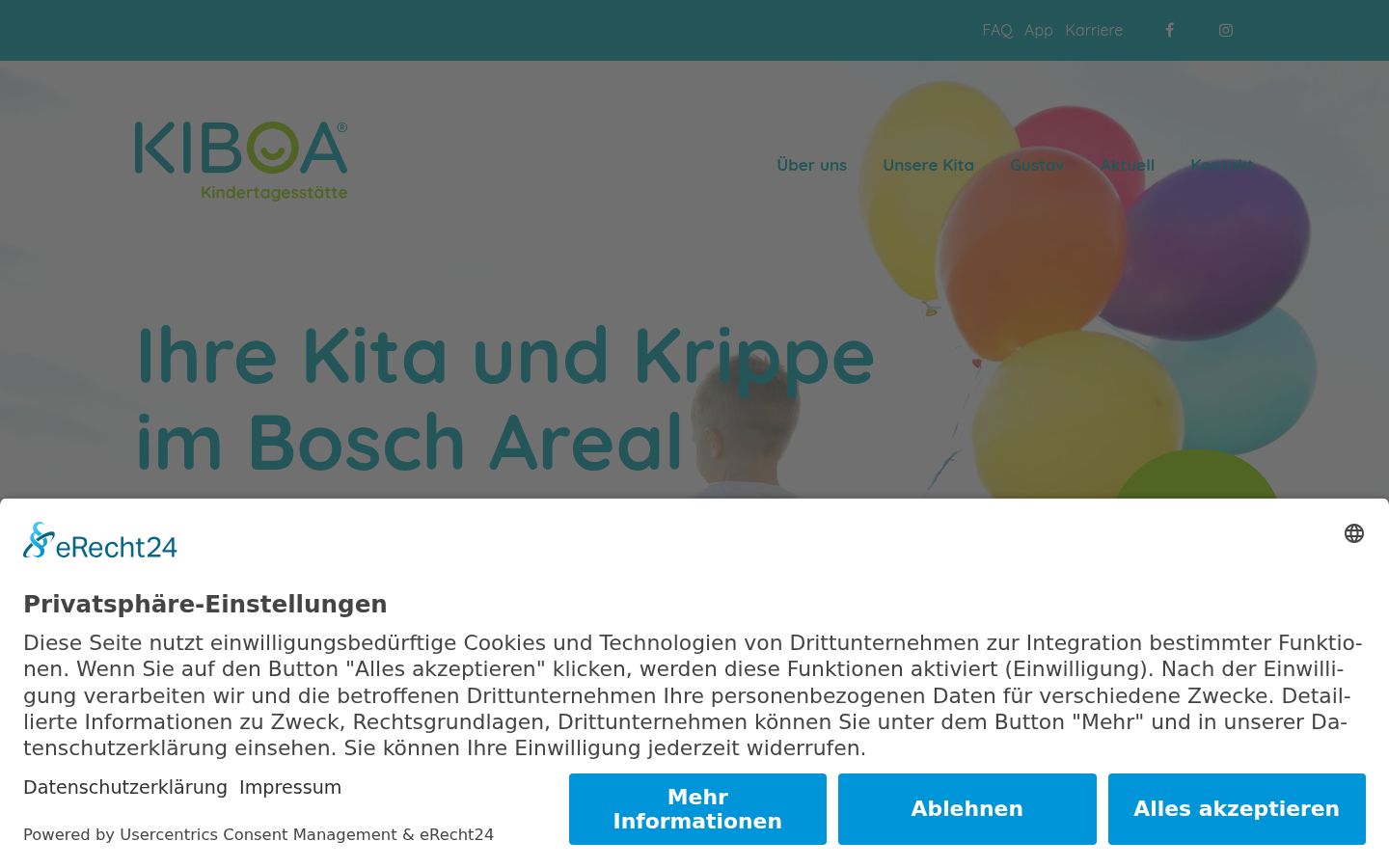 Screenshot of the consent banner shown before any interaction