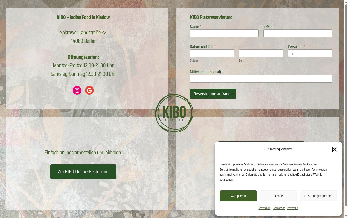 Screenshot of the consent banner shown before any interaction