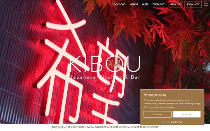 Screenshot of kibou.co.uk