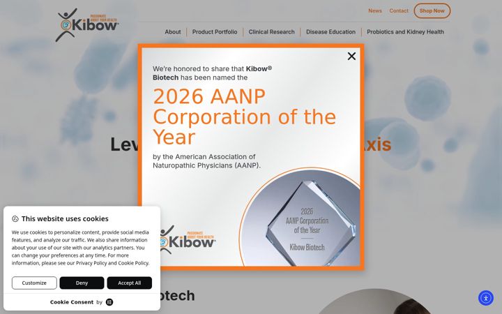Screenshot of kibowbiotech.com
