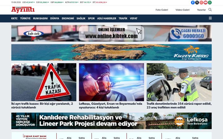 Screenshot of kibrisayrinti.com