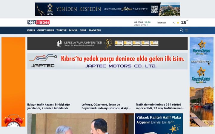 Screenshot of kibrisnethaber.com