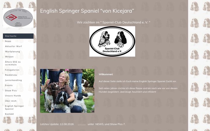 Screenshot of kicejara-spaniels.de