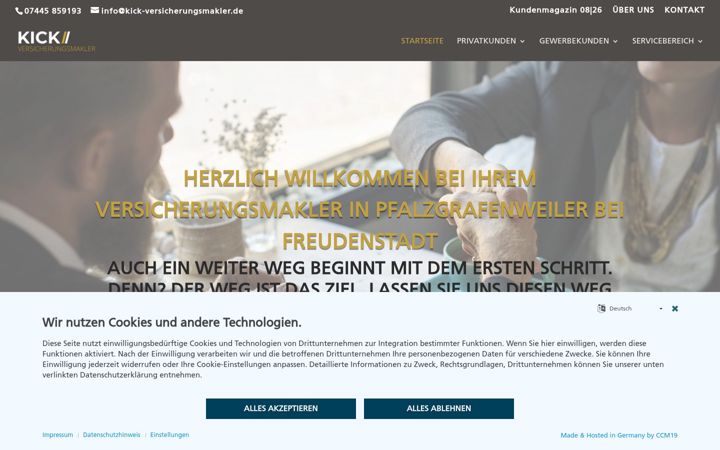 Screenshot of kick-versicherungsmakler.de