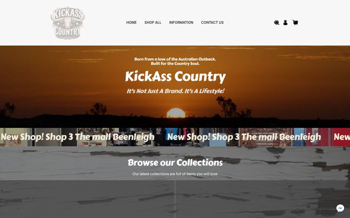 Screenshot of kickasscountry.com.au