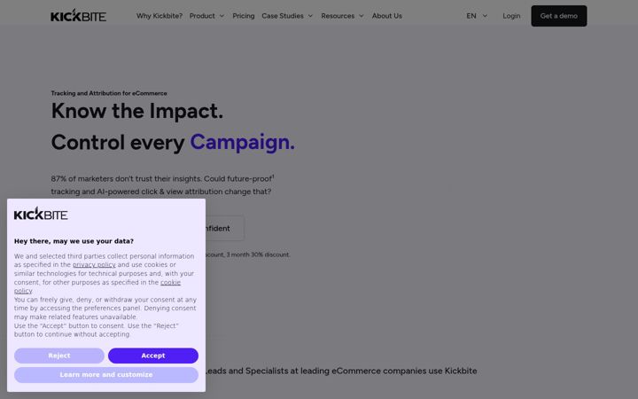 Screenshot of kickbite.io