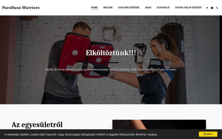 Screenshot of kickbox-sopron.hu