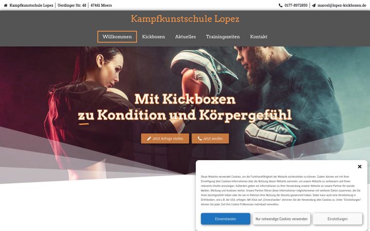 Screenshot of kickboxenmoers.de