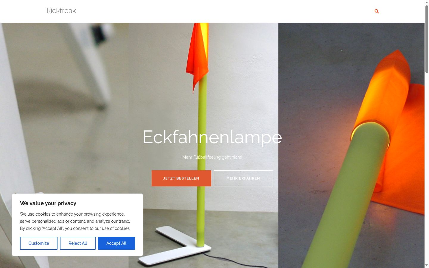 Screenshot des Einwilligungsbanners vor jeglicher Interaktion