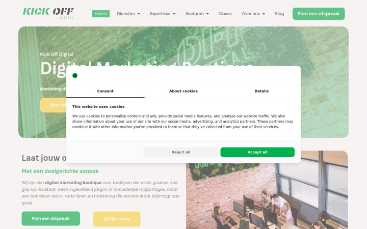 Screenshot of kickoffdigital.nl