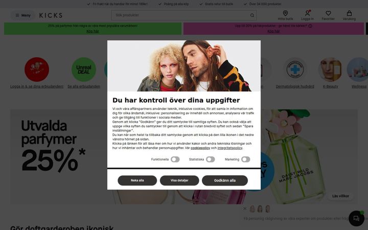 Screenshot of kicks.se