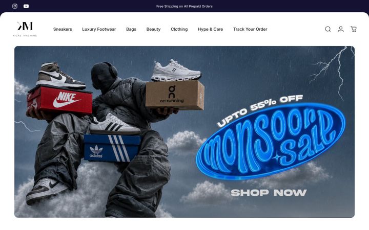 Screenshot di kicksmachine.com