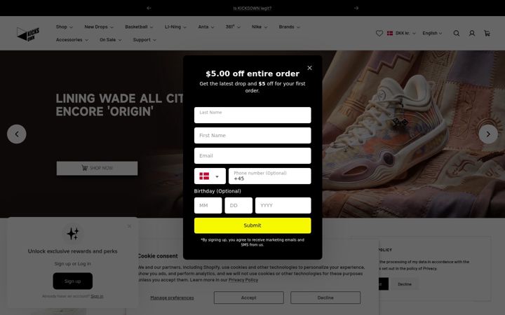 Screenshot of kicksown.com