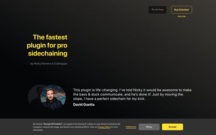 Screenshot of kickstart-plugin.com