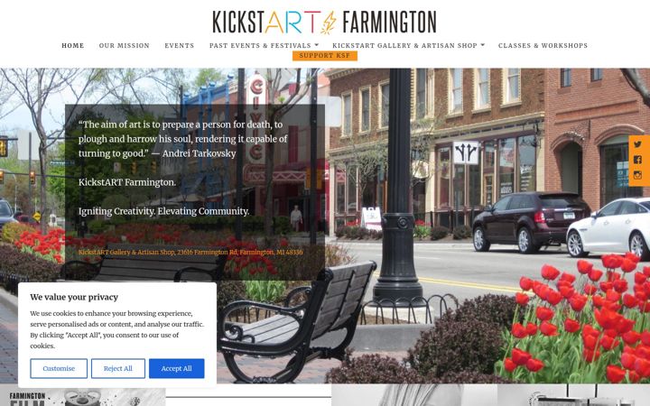 Screenshot of kickstartfarmington.org