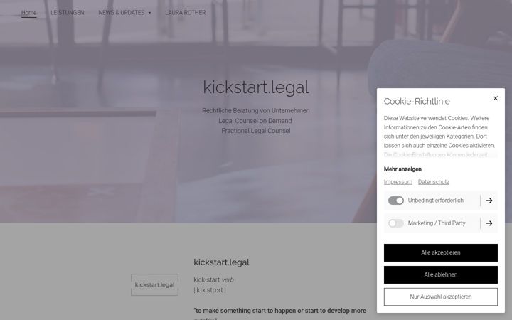 Screenshot of kickstartlegal.de