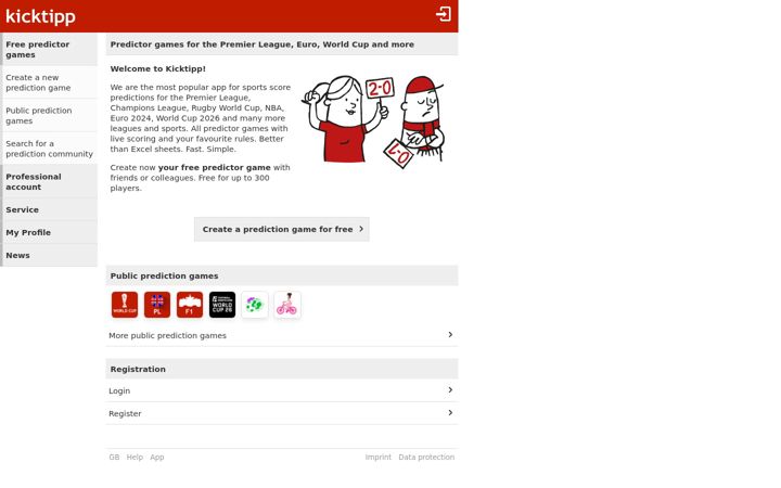 Screenshot of kicktipp.co.uk