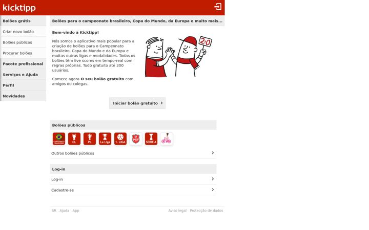 Screenshot of kicktipp.com.br