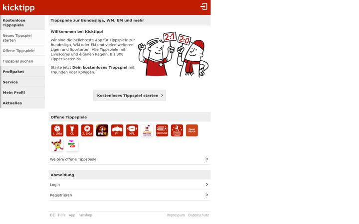 Screenshot of kicktipp.de