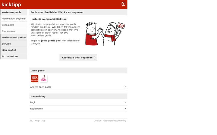 Screenshot of kicktipp.nl
