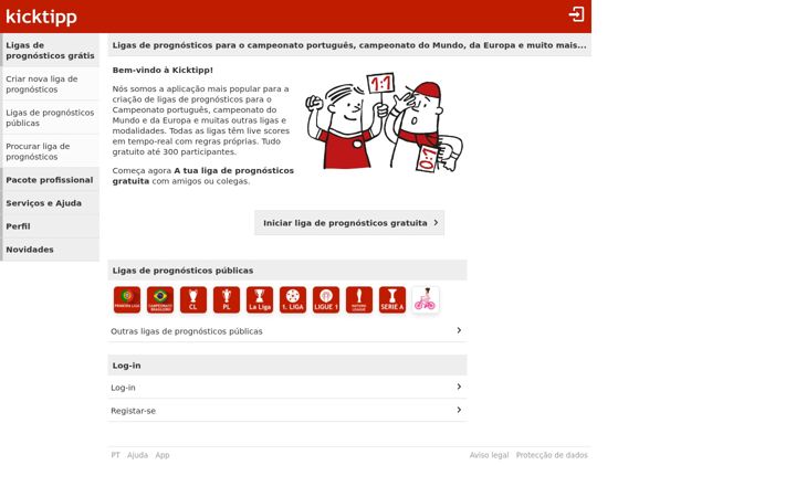 Screenshot of kicktipp.pt