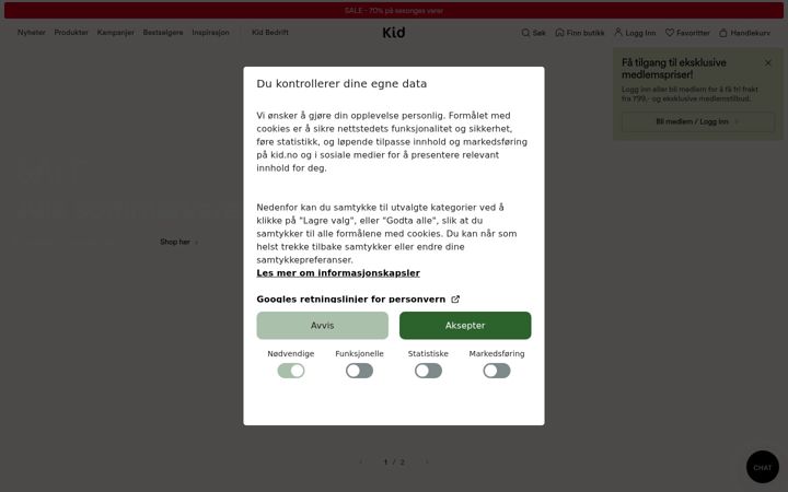 Screenshot of kid.no