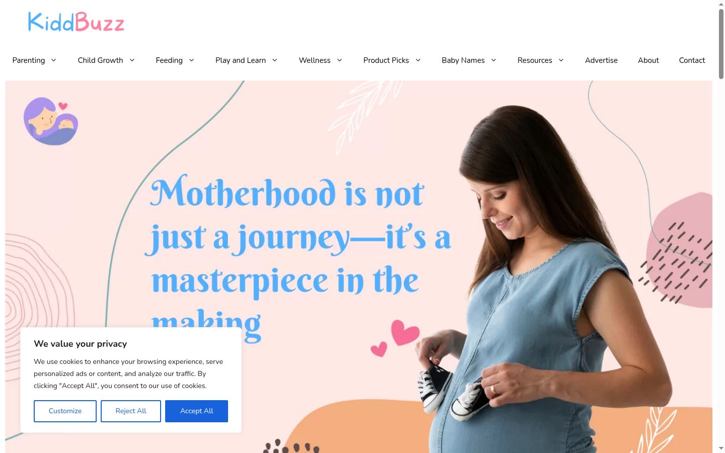 Screenshot of the consent banner shown before any interaction