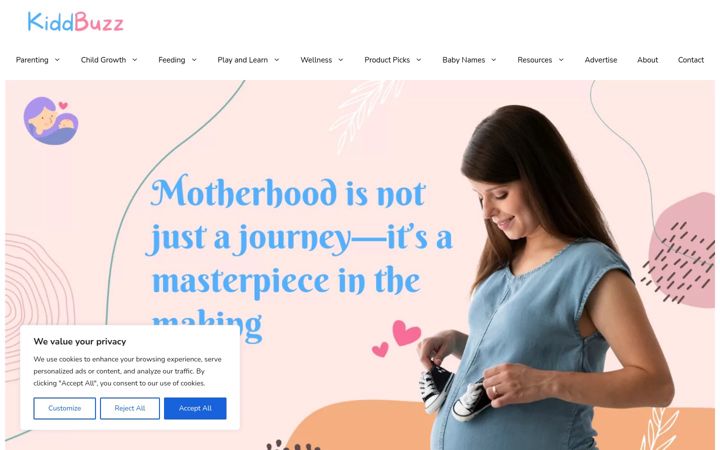 Screenshot of kiddbuzz.com
