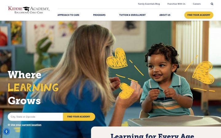 Captura de pantalla de kiddieacademy.com