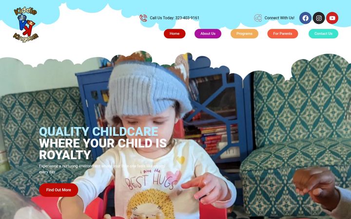 Screenshot of kiddiekingdomla.com